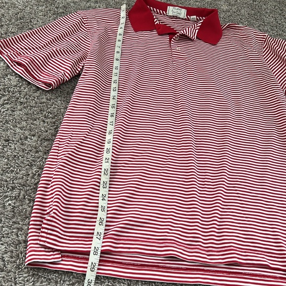 McIlhenny Dry Goods Performance Polo red white striped large super soft shirt - Picture 3 of 9